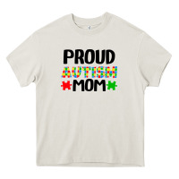 Cream autism awareness puzzle theme Heavy Core Tee - CowhideDigitalArt