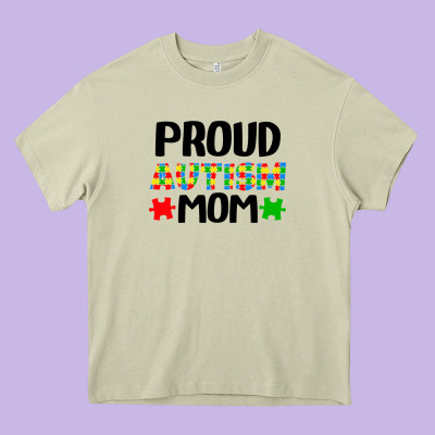 Autism Awareness Puzzle Theme Heavy Core Tee Designed By Cowhidedigitalart
