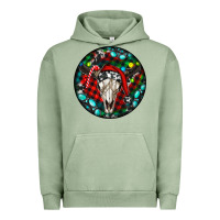 Pigment Oil Green Christmas skull Urban Hoodie - RanaPortraitStore