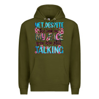 Army Green yet,despite the look on my face you are still talk Premium Hoodie - Zillion Design Studio