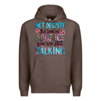 Coffee yet,despite the look on my face you are still talk Premium Hoodie - Zillion Design Studio