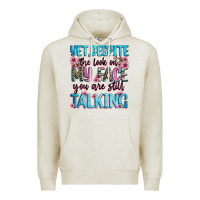 Oatmeal Heather yet,despite the look on my face you are still talk Premium Hoodie - Zillion Design Studio