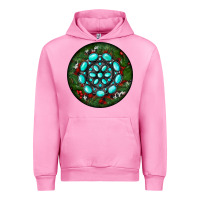 Fuchsia Pink Christmas Round Turquoise Gemstone Urban Hoodie - RanaPortraitStore
