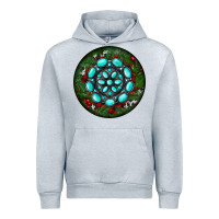 Heather Grey Christmas Round Turquoise Gemstone Urban Hoodie - RanaPortraitStore