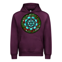 Mauve Wine Christmas Round Turquoise Gemstone Urban Hoodie - RanaPortraitStore