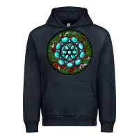 Navy Christmas Round Turquoise Gemstone Urban Hoodie - RanaPortraitStore