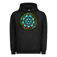 Pigment Black Christmas Round Turquoise Gemstone Urban Hoodie - RanaPortraitStore