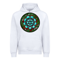 White Christmas Round Turquoise Gemstone Urban Hoodie - RanaPortraitStore