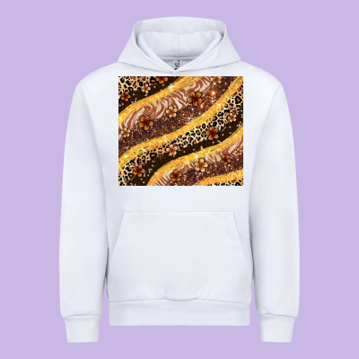 Melanin Leopard Glitter Urban Hoodie Designed By Zillion Design Studio
