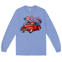 Colony Blue american truck 4th of july Long Sleeve Tee - BarkalooDesign