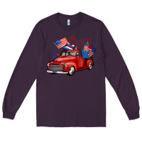 Plum american truck 4th of july Long Sleeve Tee - BarkalooDesign
