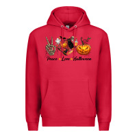 Cardinal Peace Love Halloween Premium Hoodie - texasbilliewilder