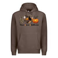 Coffee Peace Love Halloween Premium Hoodie - texasbilliewilder