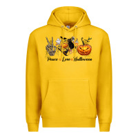 Lemon Peace Love Halloween Premium Hoodie - texasbilliewilder
