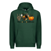 Sports Green Peace Love Halloween Premium Hoodie - texasbilliewilder