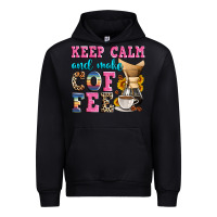 Black keep calm and make coffee Urban Hoodie - Zillion Design Studio