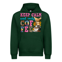 Forest Green keep calm and make coffee Urban Hoodie - Zillion Design Studio
