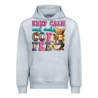 Heather Grey keep calm and make coffee Urban Hoodie - Zillion Design Studio