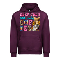 Mauve Wine keep calm and make coffee Urban Hoodie - Zillion Design Studio