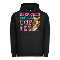 Pigment Black keep calm and make coffee Urban Hoodie - Zillion Design Studio