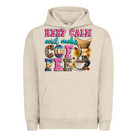 Pigment French Oak keep calm and make coffee Urban Hoodie - Zillion Design Studio