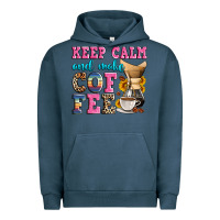 Pigment Midnight Navy keep calm and make coffee Urban Hoodie - Zillion Design Studio