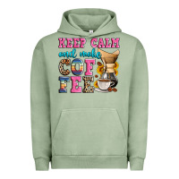 Pigment Oil Green keep calm and make coffee Urban Hoodie - Zillion Design Studio