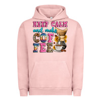 Pigment Salmon keep calm and make coffee Urban Hoodie - Zillion Design Studio