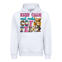 White keep calm and make coffee Urban Hoodie - Zillion Design Studio