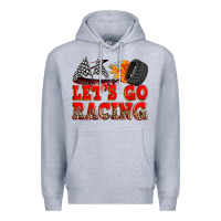Heather Grey let's go racing Premium Hoodie - Zillion Design Studio