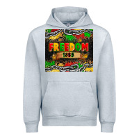 Heather Grey juneteenth freedom 1865 Urban Hoodie - Zillion Design Studio