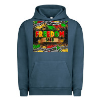 Pigment Midnight Navy juneteenth freedom 1865 Urban Hoodie - Zillion Design Studio