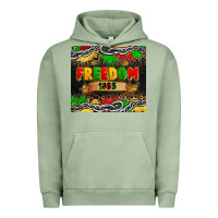 Pigment Oil Green juneteenth freedom 1865 Urban Hoodie - Zillion Design Studio