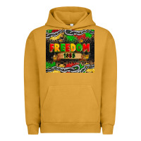 Pigment Peanut Butter juneteenth freedom 1865 Urban Hoodie - Zillion Design Studio