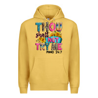Antique Gold thou shalt not try me mood 24 7 Premium Hoodie - Zillion Design Studio