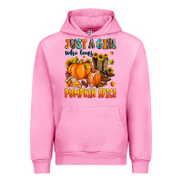 Fuchsia Pink just a girl who loves pumpkin spice Urban Hoodie - Zillion Design Studio