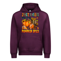 Mauve Wine just a girl who loves pumpkin spice Urban Hoodie - Zillion Design Studio