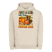 Pigment French Oak just a girl who loves pumpkin spice Urban Hoodie - Zillion Design Studio