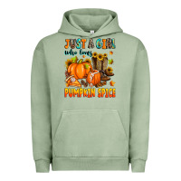 Pigment Oil Green just a girl who loves pumpkin spice Urban Hoodie - Zillion Design Studio