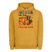 Pigment Peanut Butter just a girl who loves pumpkin spice Urban Hoodie - Zillion Design Studio