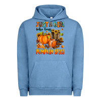 Pigment Pebble Blue just a girl who loves pumpkin spice Urban Hoodie - Zillion Design Studio