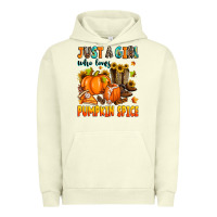 Pigment Pistachio just a girl who loves pumpkin spice Urban Hoodie - Zillion Design Studio