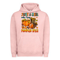 Pigment Salmon just a girl who loves pumpkin spice Urban Hoodie - Zillion Design Studio