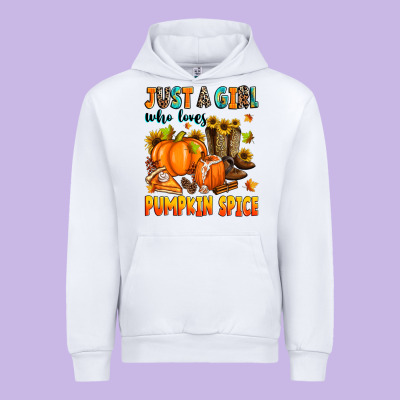 Just A Girl Who Loves Pumpkin Spice Urban Hoodie Designed By Zillion Design Studio