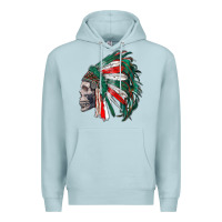 Blue Mist mexican indian headdress with skull Premium Hoodie - RanaPortraitStore