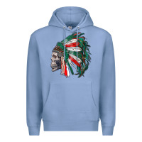 Colony Blue mexican indian headdress with skull Premium Hoodie - RanaPortraitStore