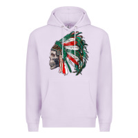 Lilac mexican indian headdress with skull Premium Hoodie - RanaPortraitStore
