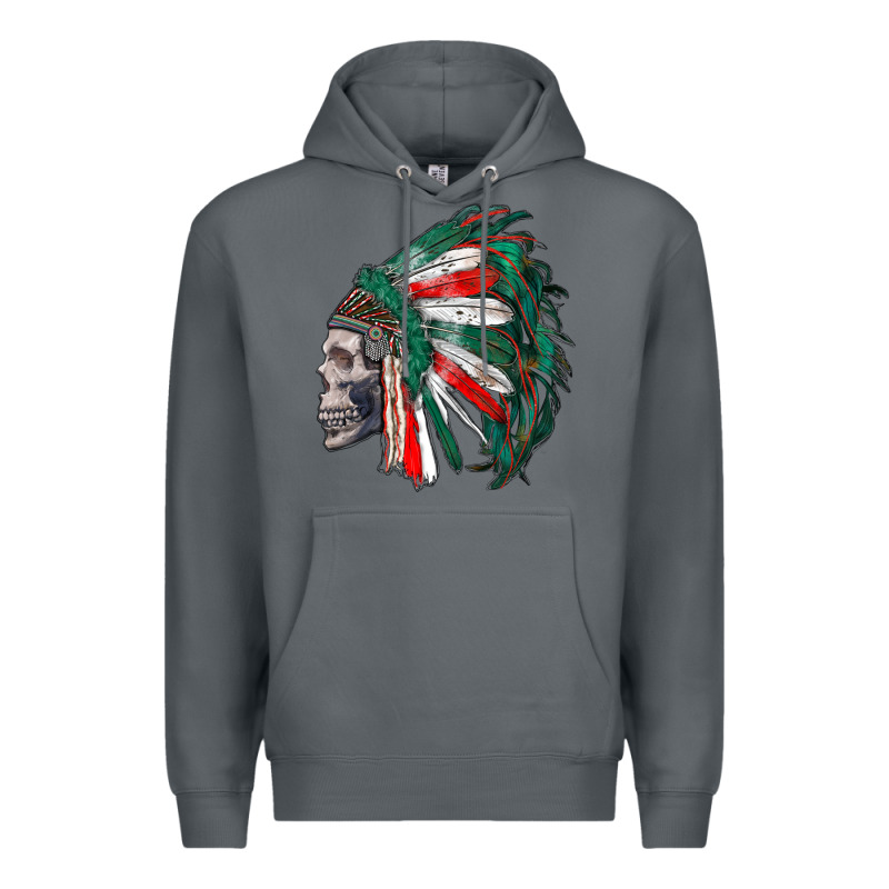 Mexican Indian Headdress With Skull Premium Hoodie by RanaPortraitStore | Teevron