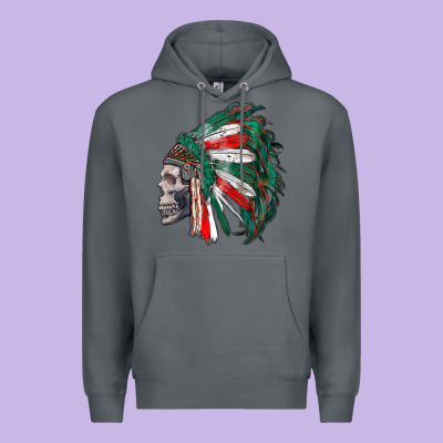 Mexican Indian Headdress With Skull Premium Hoodie Designed By Ranaportraitstore