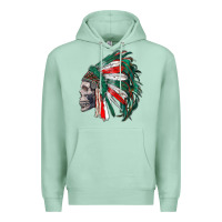 Seafoam mexican indian headdress with skull Premium Hoodie - RanaPortraitStore